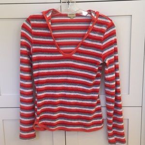 Adorable Ella Moss Striped Hoodie Top
